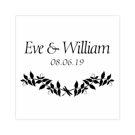 Small Dragonfly with Branches and leaves design Rubberstempel (Afrduk)