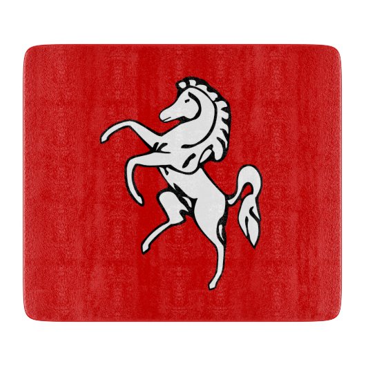 Small glass cutting board with flag of Kent County Snijplank (Voorkant)