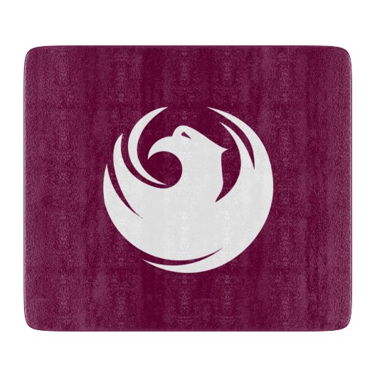 Small glass cutting board with flag of Phoenix, US Snijplank (Voorkant)