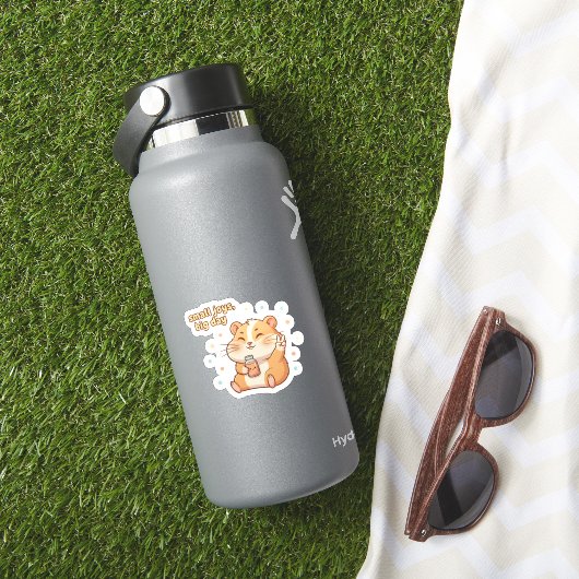 Small Joys Big Day – Cute Hamster Aesthetic Sticker (HydroFlask Insitu)
