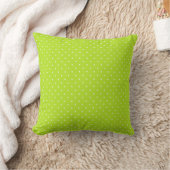 Small Lime Green and White Polka Dots Throw Pillow Kussen (Deken)