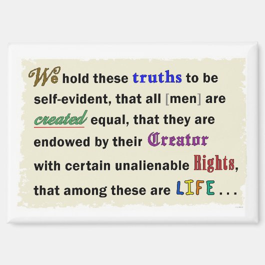 Small magnet with a declaration. (Recto)