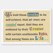 Small magnet with a declaration. (Recto)