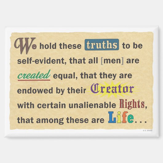 Small magnet with a declaration. (Recto)