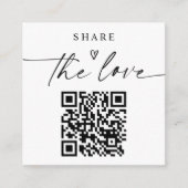 Small Modern Share the Love Cards with QR Code Informatiekaartje (Voorkant)