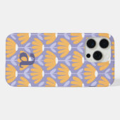 Small Monogram Letter Heather Blue Vintage Floral (Verso Horizontal)