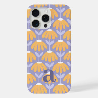 Small Monogram Letter Heather Blue Vintage Floral