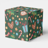 Small Party Favor Gift Box Green Christmas Pattern Bedankdoosjes (Achterkant)
