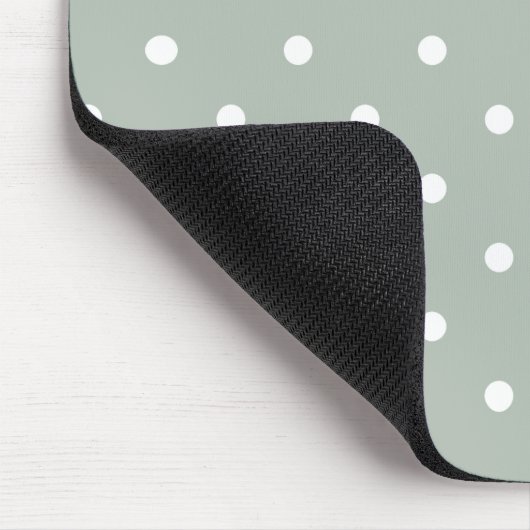 Small Polka Dots Pattern: Sage Green Muismat (Hoek)