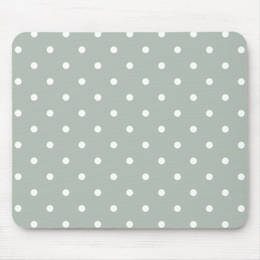Small Polka Dots Pattern: Sage Green Muismat (Voorkant)