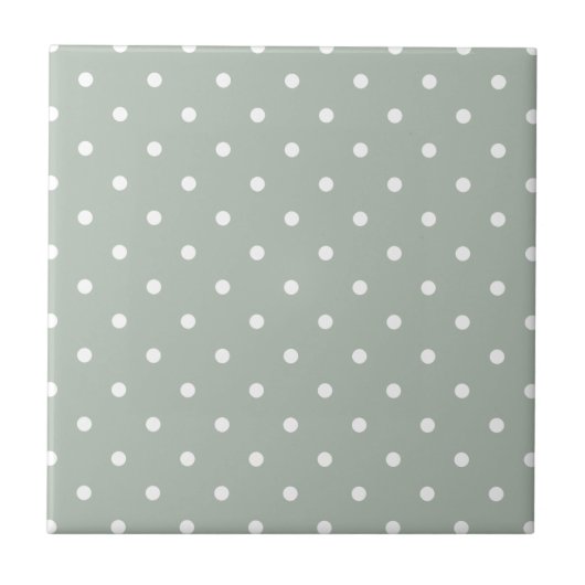 Small Polka Dots Pattern: Sage Green Tegeltje (Voorkant)