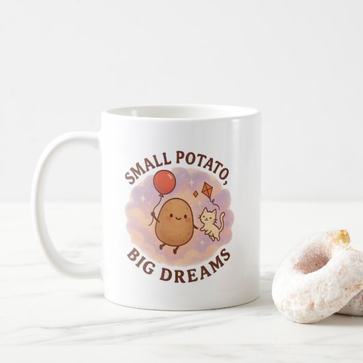 Small Potato Big Dreams – Schattige Motivatie Koffiemok (Met donut)
