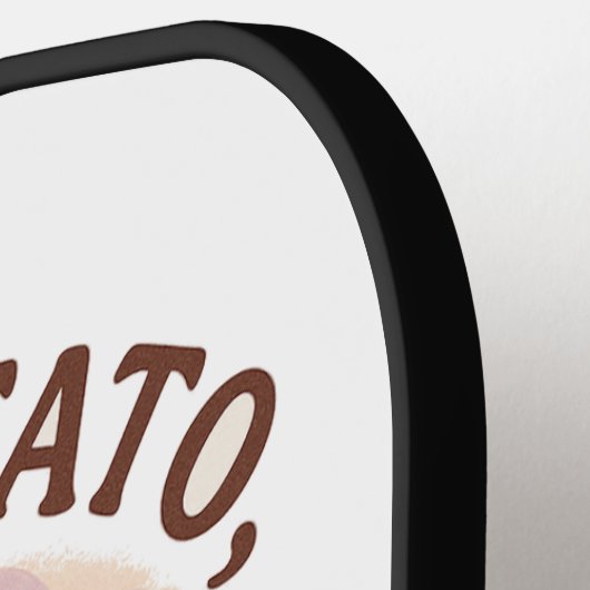 Small Potato Big Dreams – Schattige Motivatie Pickleball Paddle (Links Detail)