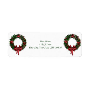 Small Self-Stick WreatAdresetiketten Etiket