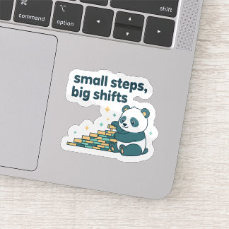 Small Steps Big Shifts Sticker  Motiverende Panda