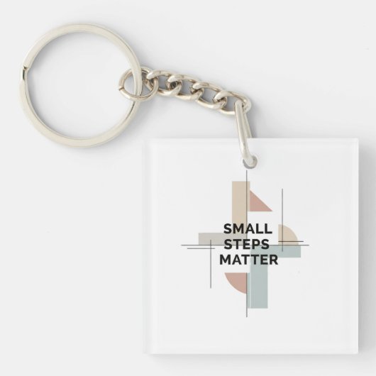 Small Steps Matter Geometric Keychain (voorkant)