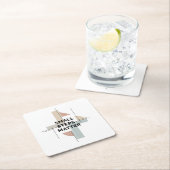 Small Steps Matter Modern Vierkante Kartonnen Onderzetter (Insitu)