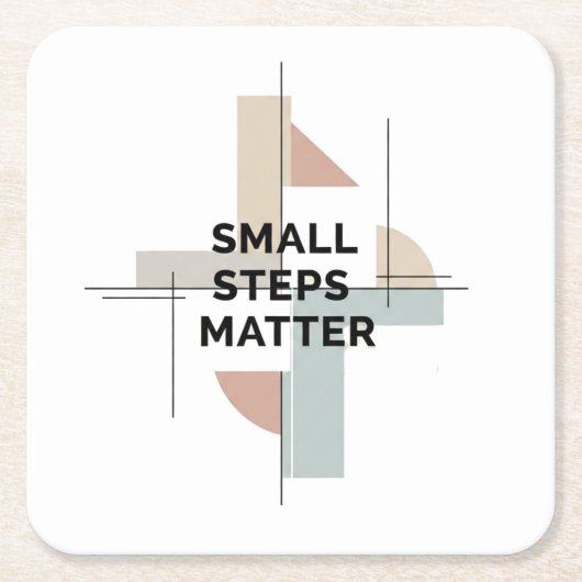 Small Steps Matter Modern Vierkante Kartonnen Onderzetter (Voorkant)
