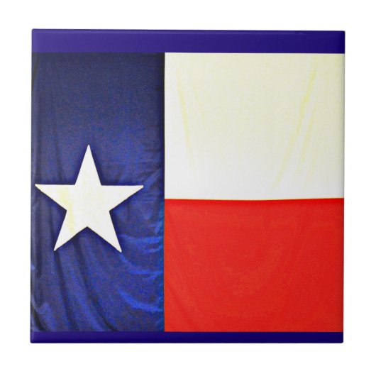 Small Texas Flag Ceramic Tile Tegeltje (Voorkant)