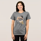 Small things Inspirational Quote Chickadee Bird Tri-Blend Shirt (Voorkant volledig)
