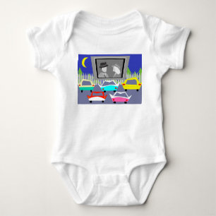 Small Town Drive-In Movie Baby Creeper Romper