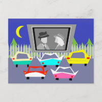 Small Town Drive-In Movie Briefkaart