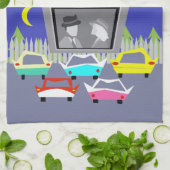 Small Town Drive-In Movie Kitchen Towel Theedoek (Gevouwen)