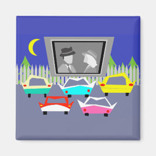 Small Town Drive-In Movie Magnet Magneet