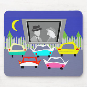 Small Town Drive-In Movie Mousepad Muismat