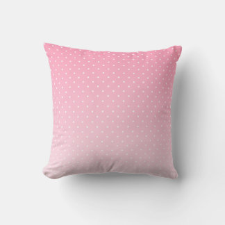 Small White Polka Dots-Ombre Pink Throw Pillow Kussen