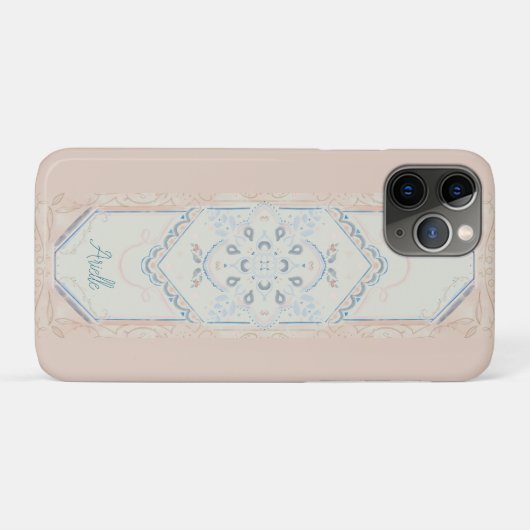 smallCUSTOM NAME Delicate Seashell Medallion, Case-Mate iPhone Case (Achterkant (horizontaal))