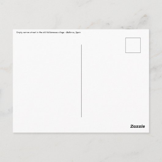 Smalle straat in het dorp Valldemossa - Mallorca Briefkaart (Achterkant)