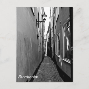 Smalle straat in Stockholm Briefkaart