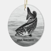 Smallmouth Bass Vist Keramisch Ornament (Links)