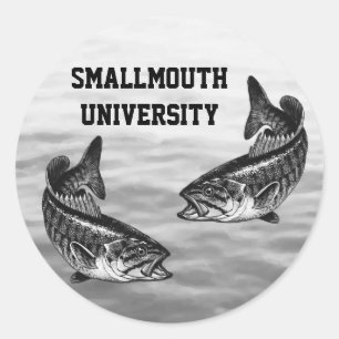 Smallmouth University - Bass Vist Ronde Sticker