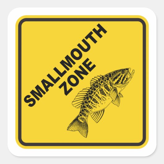 Smallmouth Zone Vierkante Sticker (Voorkant)