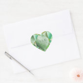 Smaragd Aquarel Hart 55e Huwelijksjubileum Hart Sticker (Envelop)