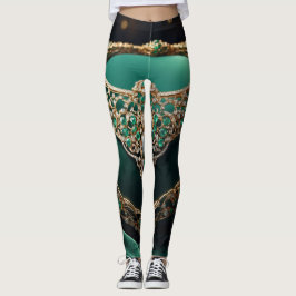 Smaragd Betovering: Een Visie van Regal Opulence Leggings