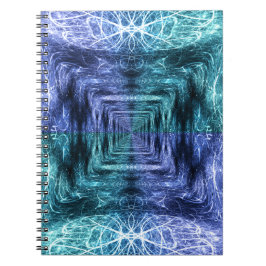 Smaragd Blauw Kristallijn Energie Fractale Kunst Notitieboek