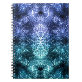 Smaragd Blauw Kristallijn Energie Fractale Kunst Notitieboek