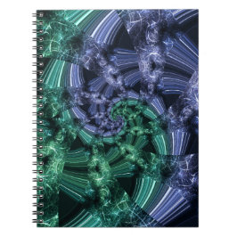 Smaragd Blauw Kristallijne Energie Fractale Kunst Notitieboek