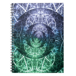 Smaragd Blauw Kristallijne Energie Fractale Kunst Notitieboek