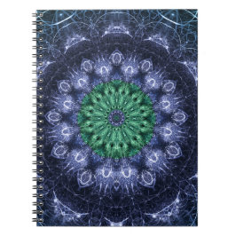 Smaragd Blauw Kristallijne Energie Fractale Kunst Notitieboek