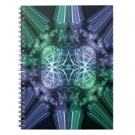 Smaragd Blauwe Kristallijne Energie Fractale Kunst Notitieboek