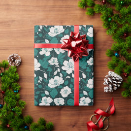 Smaragd Bloem Naadloos Patroonontwerp Cadeaupapier