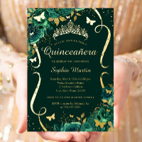 Smaragd Bloemenvlinder Tiara Quinceanera