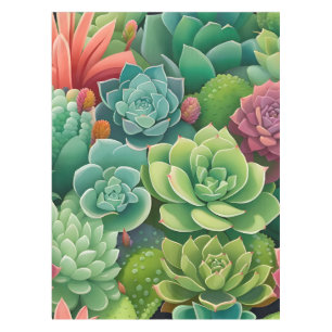 Smaragd Botanische Succulente Elegantie Tafelkleed