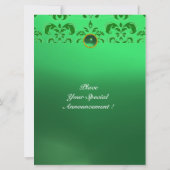 SMARAGD DAMAST EDELSTEEN MONOGRAM groen Kaart (Achterkant)