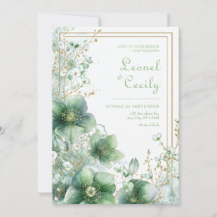 Smaragd Doorzichtige Hellebore Botanisch Frame Kaart
