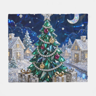 Smaragd Edelsteen Kerstboom Diamant Dorp Fleece Deken